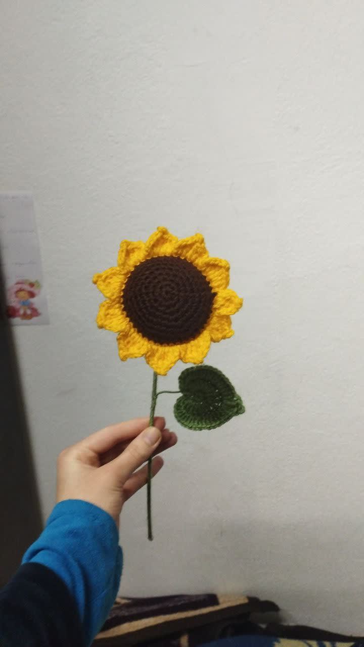 El Yapımı Örgü Ayçiçeği